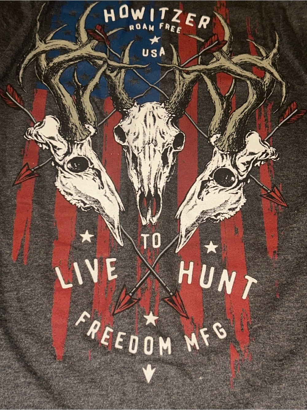 Howitzer Style Men's L Black  T-Shirt Outfitters Military Grunt MFG NWT skulls